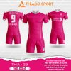 Mẫu áo thi đấu không logo màu hồng