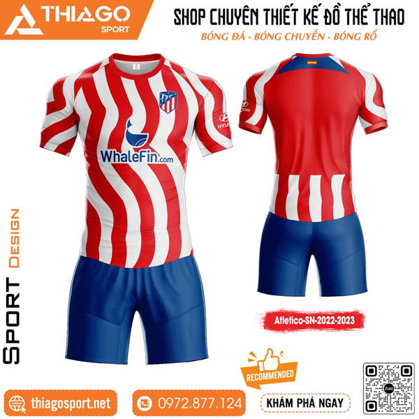 Mẫu áo đấu clb Atletico Madrid 2023 sân nhà màu đỏ đẹp nhất