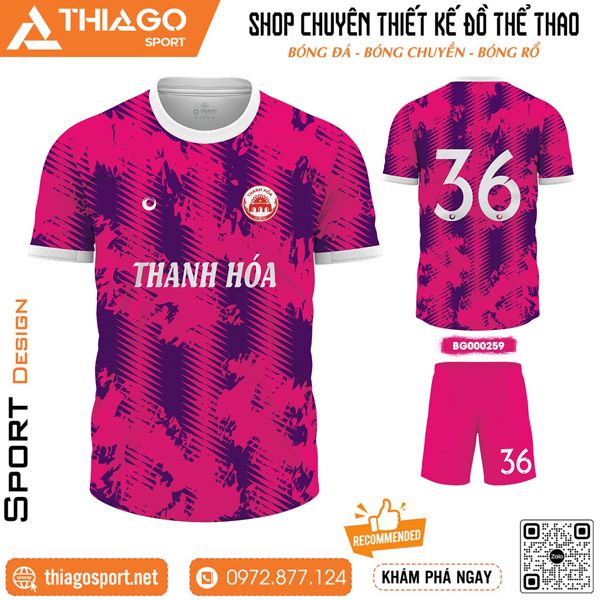 Mẫu áo đá bóng không logo Thanh Hóa ấn tượng