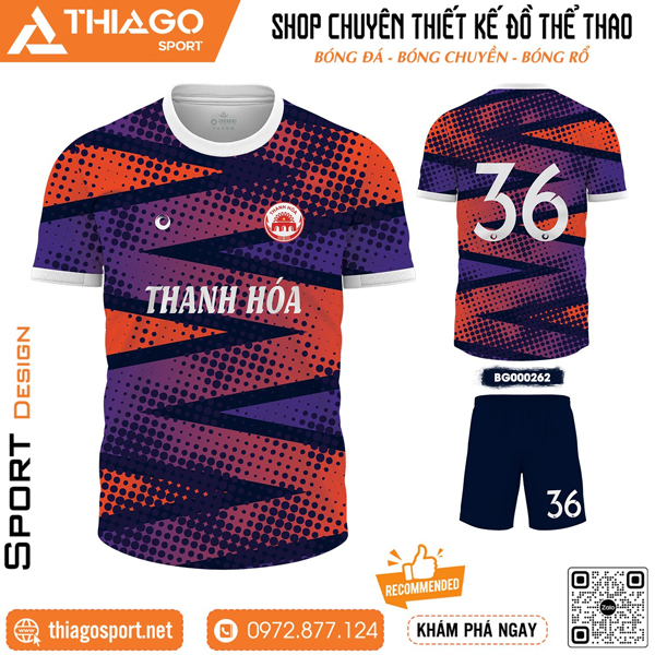 Mẫu áo đá bóng không logo Thanh Hóa độc đáo