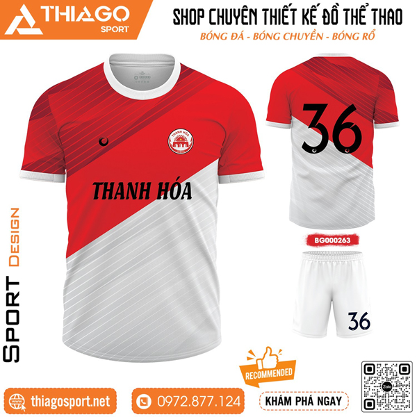 Mẫu áo thi đấu không logo Thanh Hóa đẹp nhất