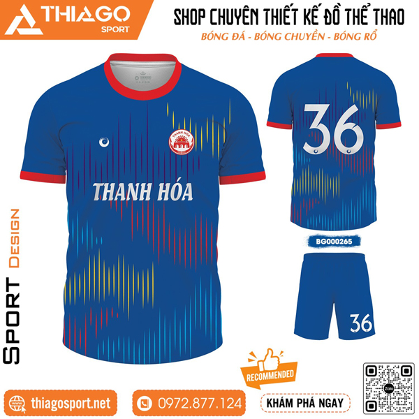 Mẫu áo thi đấu không logo Thanh Hóa ấn tượng