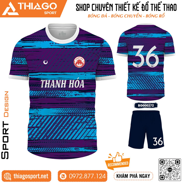 Mẫu áo thi đấu không logo Thanh Hóa cực chất