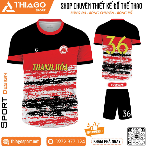 Mẫu áo đá bóng không logo Thanh Hóa đẹp nhất