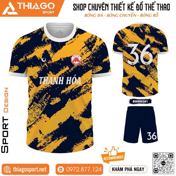 Mẫu áo bóng đá không logo Thanh Hóa độc đáo