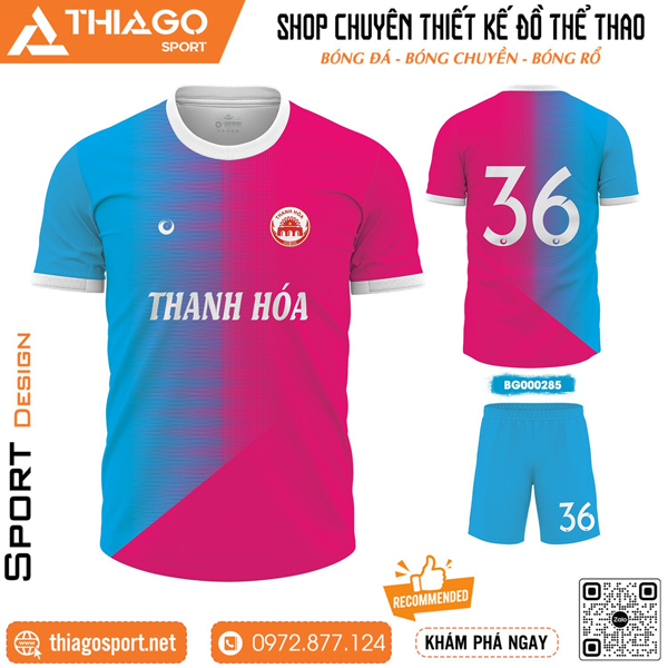 Mẫu áo đấu thiết kế không logo Thanh Hóa mới lạ