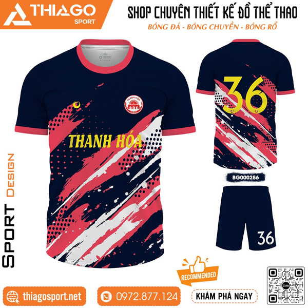 Mẫu áo đấu thiết kế không logo Thanh Hóa độc đáo