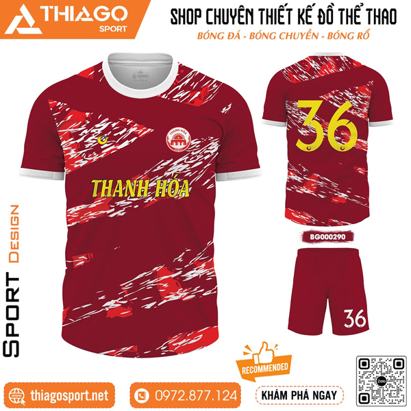 Mẫu áo đấu thiết kế không logo Thanh Hóa ấn tượng