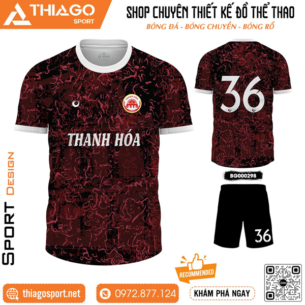 Mẫu áo bóng đá thiết kế không logo Thanh Hóa độc đáo