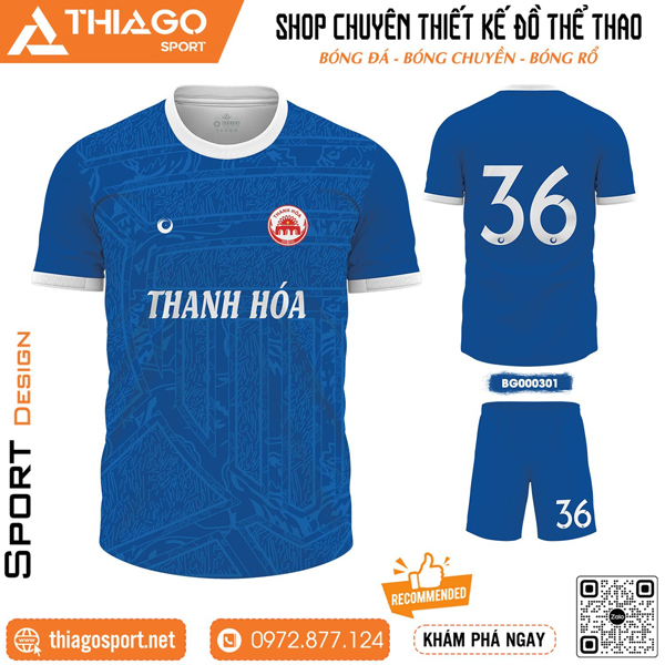 Mẫu áo bóng đá thiết kế không logo Thanh Hóa đẹp nhất