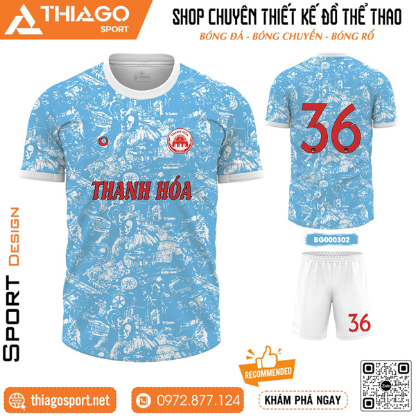 Mẫu áo đấu thi không logo Thanh Hóa ấn tượng