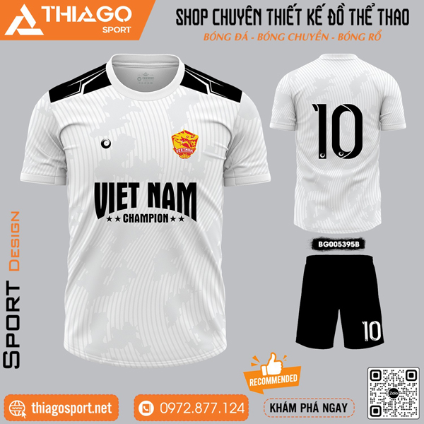 Áo bóng đá không logo màu trắng