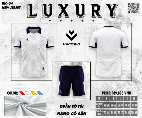 Mẫu áo thi đấu không logo màu trắng đẹp