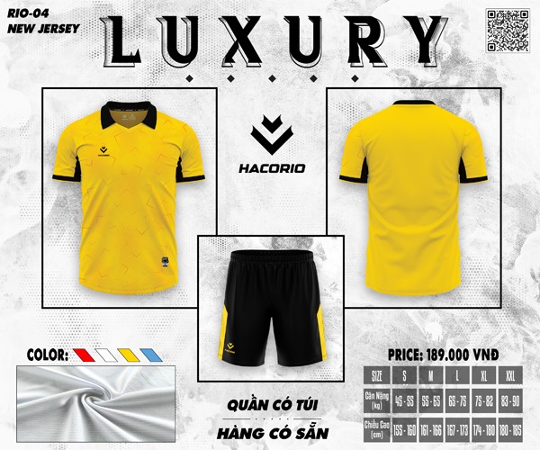 Mẫu áo thi đấu không logo màu vàng đẹp