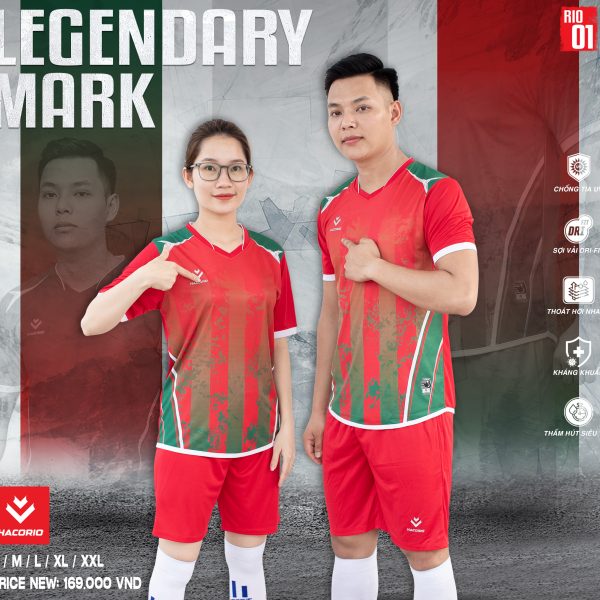 Mẫu áo bóng đá không logo màu đỏ