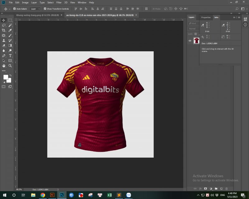 Phần mềm thiết kế áo bóng đá photoshop